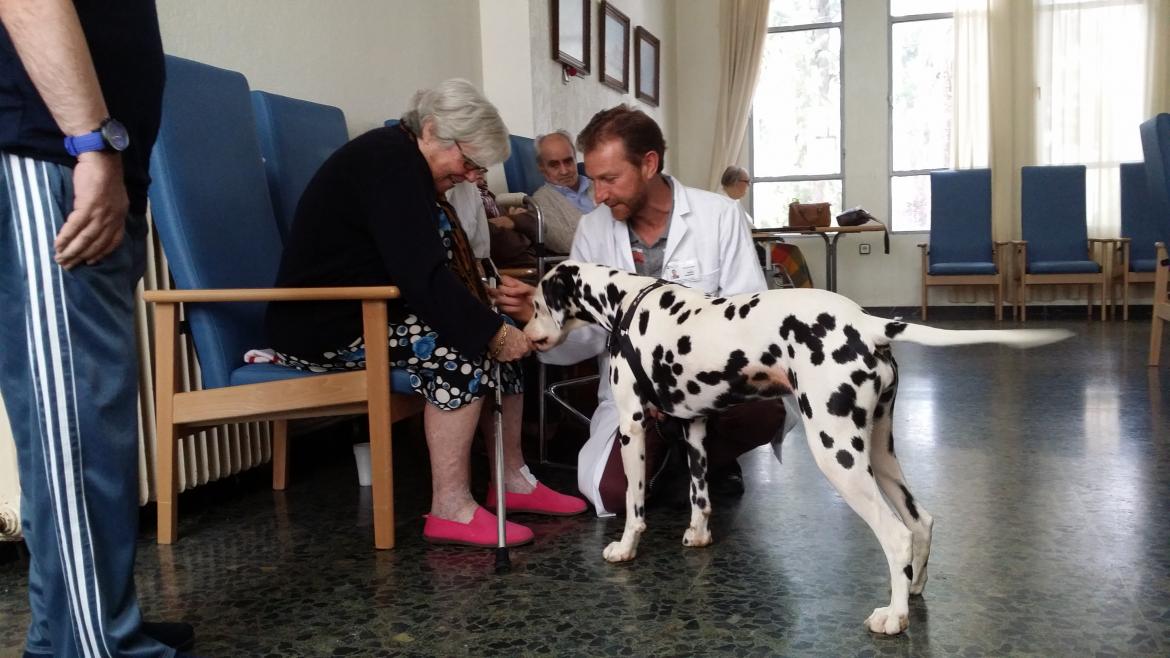  La Actividad Asistida por Perros comienza con gran acogida entre los mayores de Almendralejo